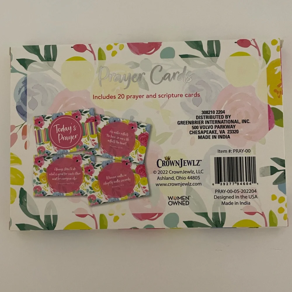 New PRAYER CARDS Includes 20 Unique Inspirational Bible Scripture Cards
